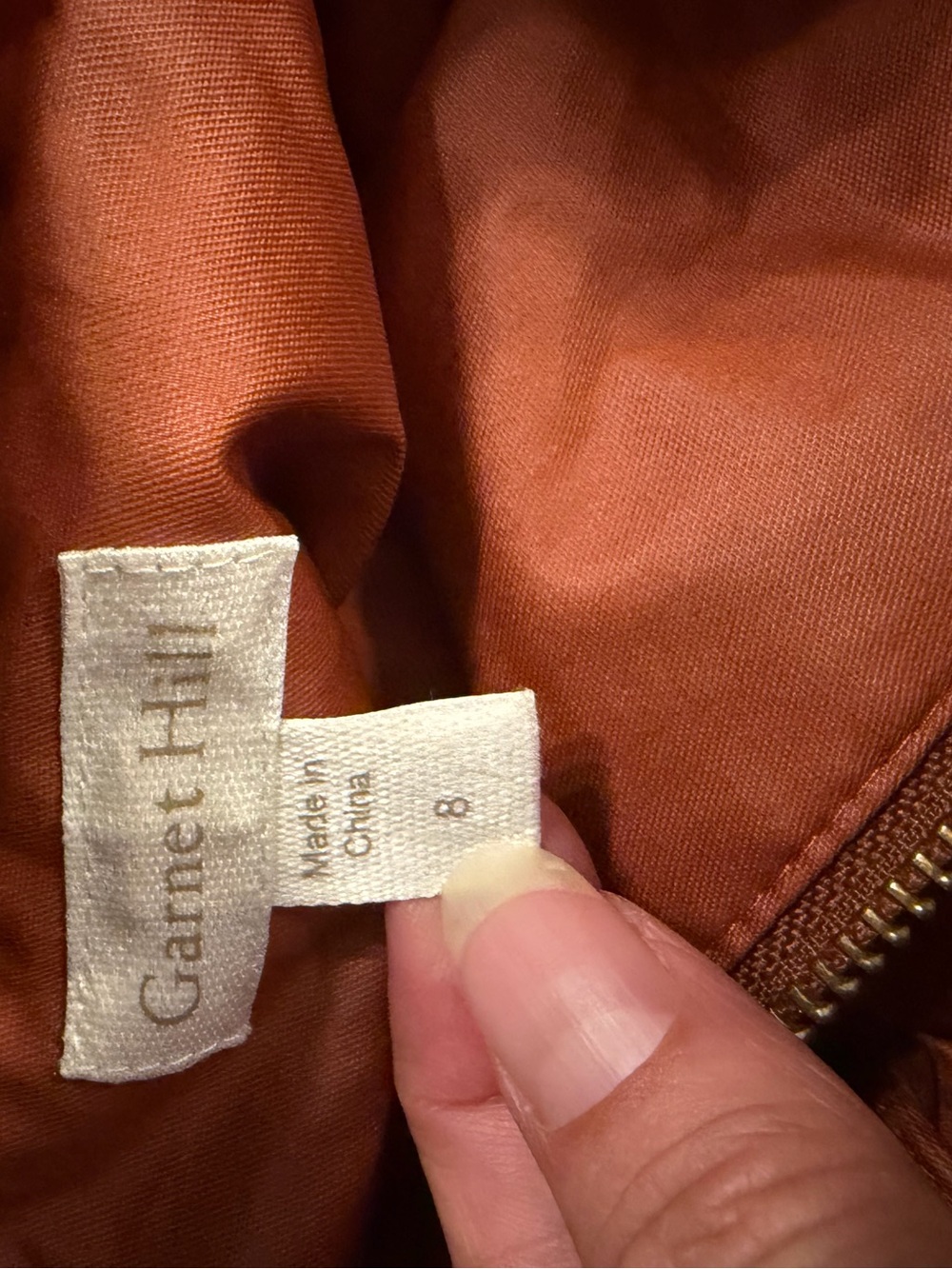 Garnet Hill Size 8 Coated Cotton Quilted Car Coat Orange Pumpkin Rust Rain - Picture 4 of 9